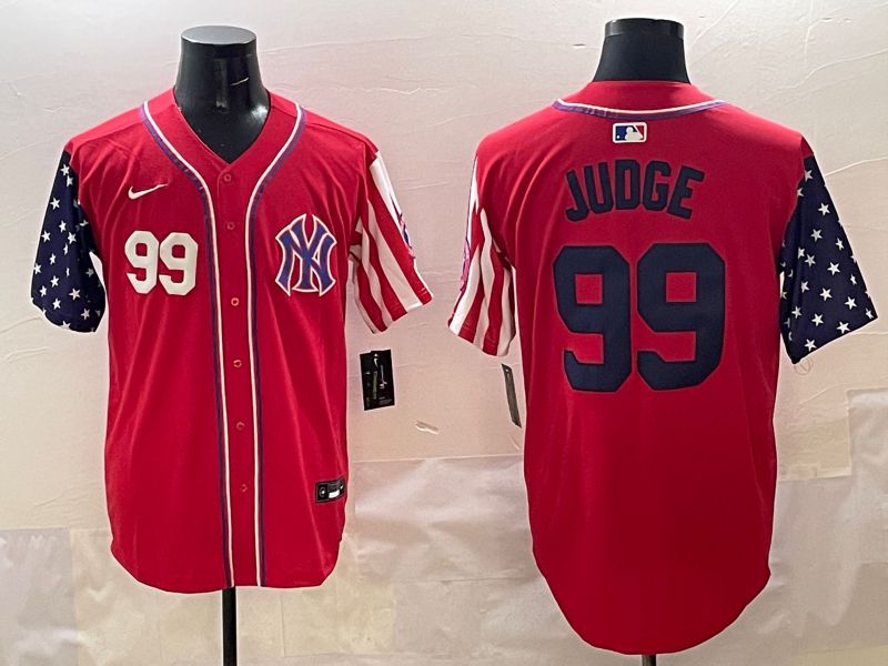 Men New York Yankees 99 Judge Red a generation of national flags Jointly Name 2025 Nike MLB Jersey style 3